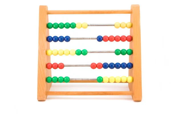 Beyaz üzerine ahşap abacus — Stok fotoğraf
