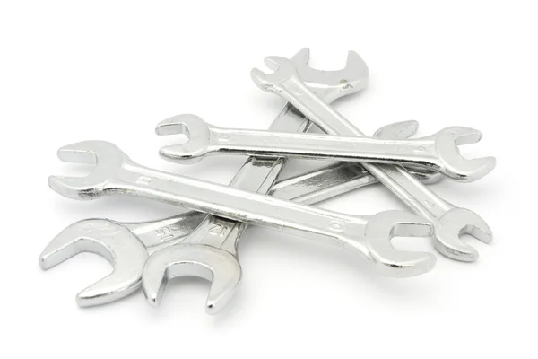 Mucchio di chiavi su bianco — Foto Stock