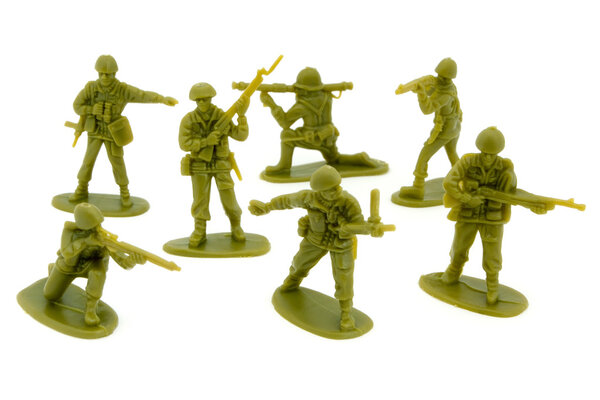 Group of plastic toy soldiers
