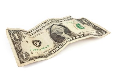 Eski dolarlık banknot üzerinde beyaz
