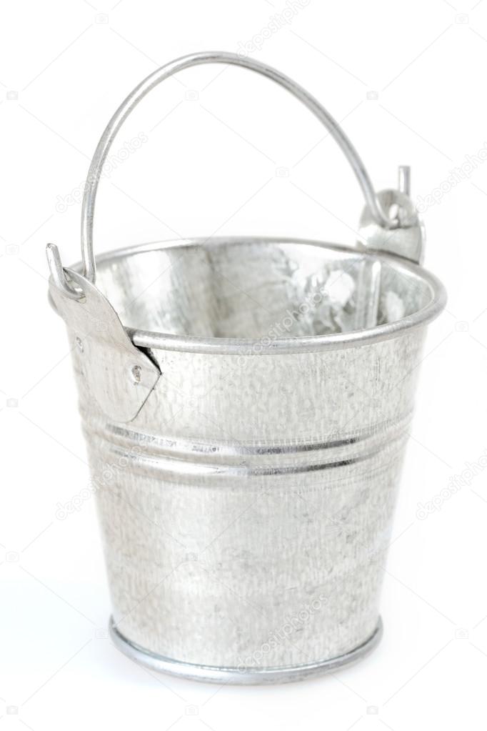 Empty steel bucket