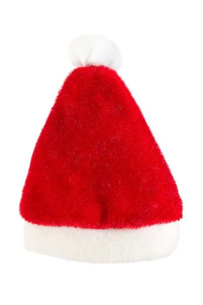 Chapéu vermelho de Papai Noel sobre branco — Fotografia de Stock