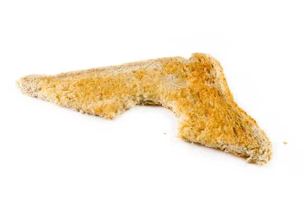 Slice of toast with a missing bite