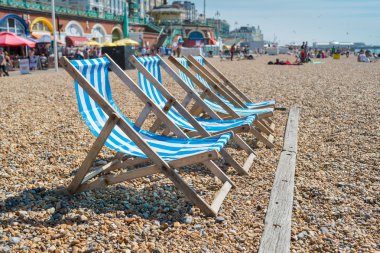 4 güverte sandalyeleri Brighton Plajı