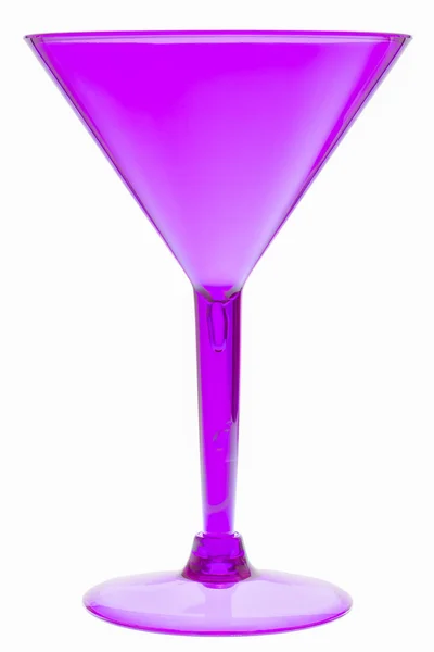 Verre à martini violet sur blanc — Photo