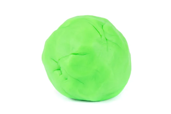 Ball of green play dough on white — Stock Photo, Image