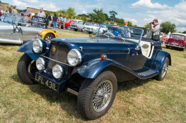 Classic Blue Morgan Car clipart