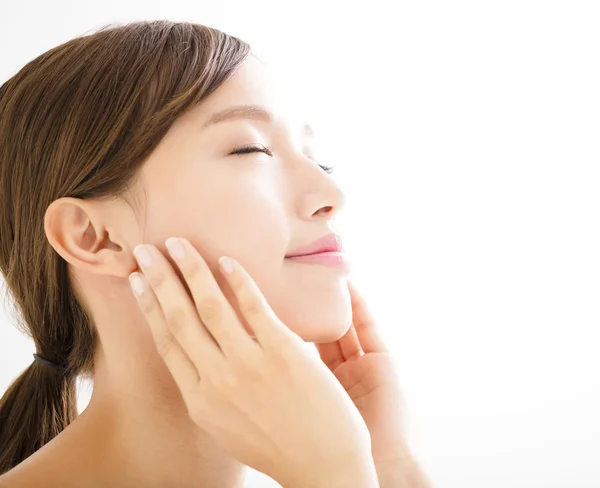 Closeup beautiful young   woman  face — Stock Photo, Image