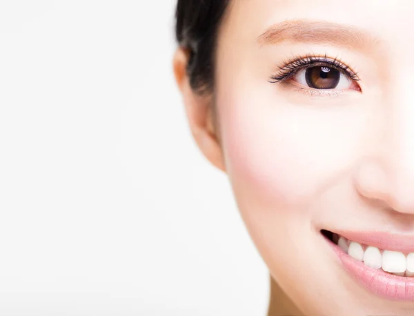 Half face of young beautiful woman — Stock Photo, Image