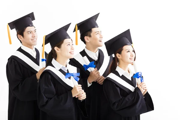 Ευτυχισμένη ομάδα αποφοίτηση ατενίζοντας το μέλλον — Φωτογραφία Αρχείου