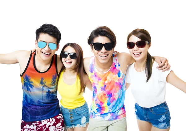 Happy young group enjoy summer vacation — Stock Photo, Image