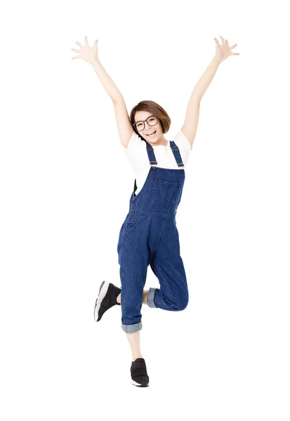 Happy excited young women with arms extended — Stock Photo, Image