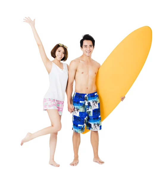 Happy young couple having fun on summer vacation — Stock Photo, Image