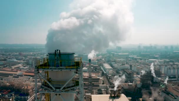 Endüstriyel Metalürjik Fabrikanın Hava Görüntüsü Şafak Dumanı Emisyonları — Stok video