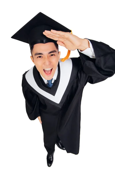 Retrato Excitado Graduación Masculina Joven — Foto de Stock