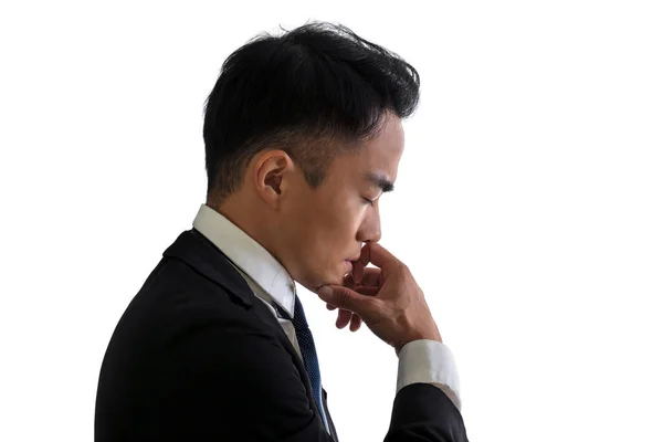 Side View Silhouette Businessman Thinking Concept — Stock Photo, Image