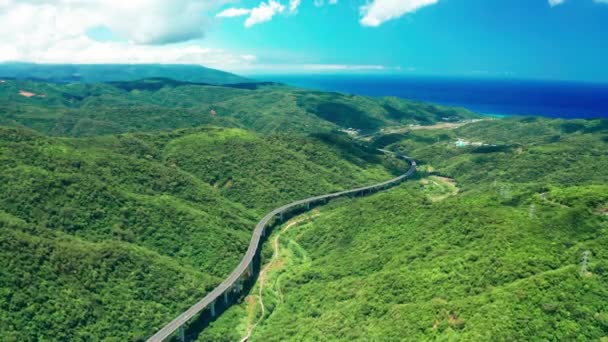 森林山路的空中景观 运输现场 台湾南线公路 — 图库视频影像