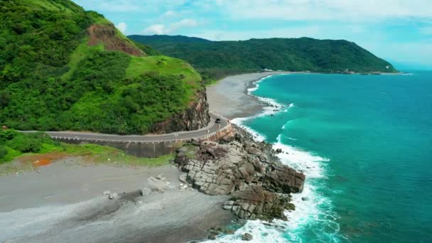 Vista Aérea Parque Nacional Kenting Costa Taiwan — Vídeo de Stock