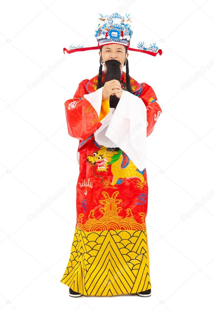 Chinese New Year!  god of wealth make a greeting gesture