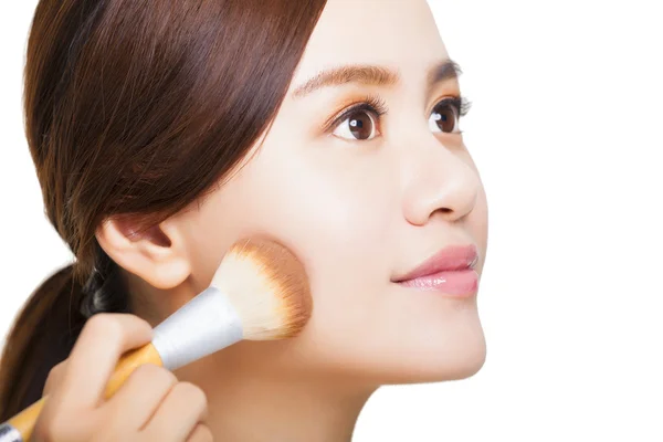 Close up of beautiful woman face and make-up concept — Stock Photo, Image