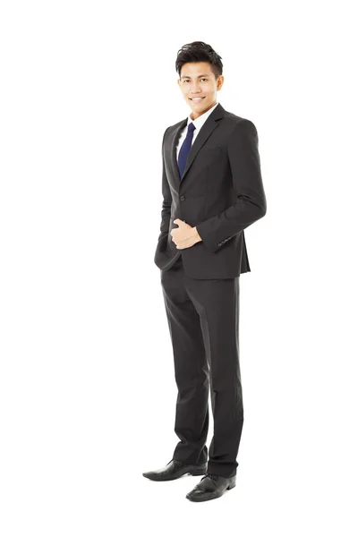 Pleine longueur jeune asiatique homme d'affaires debout — Photo