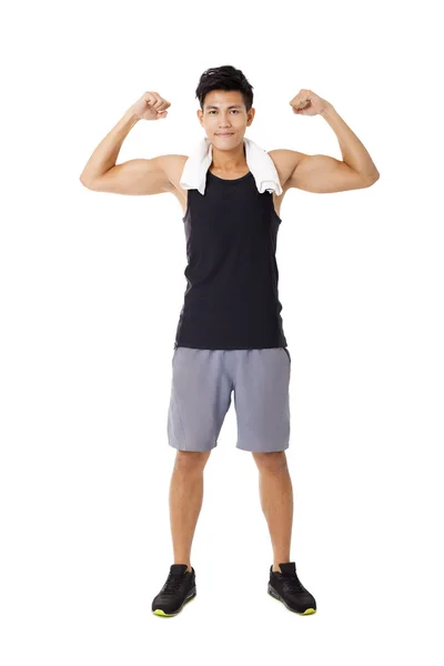 Full length  of smiling sportive young  man — Stock Photo, Image