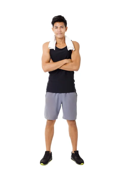 Full length  of smiling sportive young  man — Stock Photo, Image