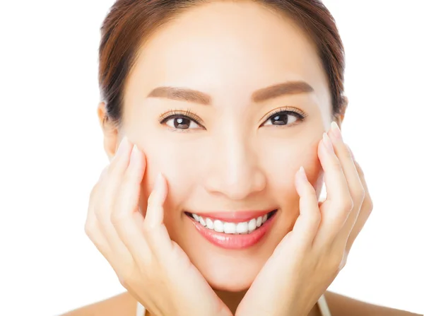 Closeup beautiful young asian woman face — Stock Photo, Image