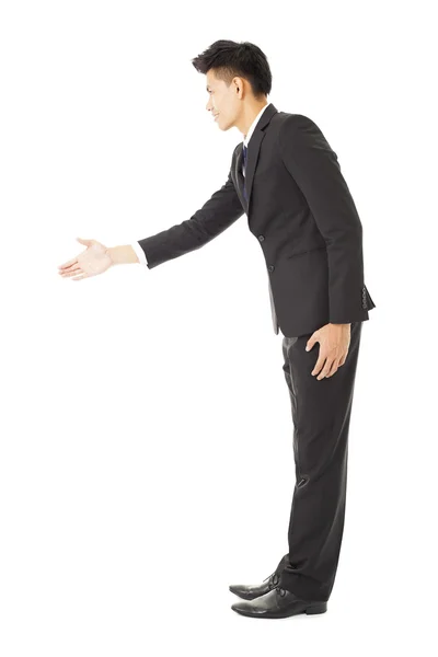 Side view  of business man with handshaking — Stock Photo, Image