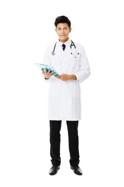 tam uzunlukta genç Asya tıp doktoru
