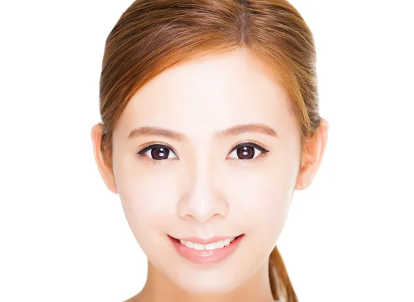 Closeup Beautiful  young woman face — Stock Photo, Image