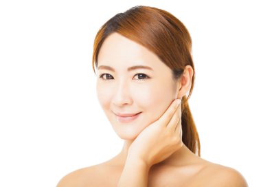 genç kadın yüzü gülen portre