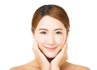 genç kadın yüzü gülen portre