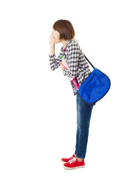 Side view of Young  student talking — Stock Photo, Image