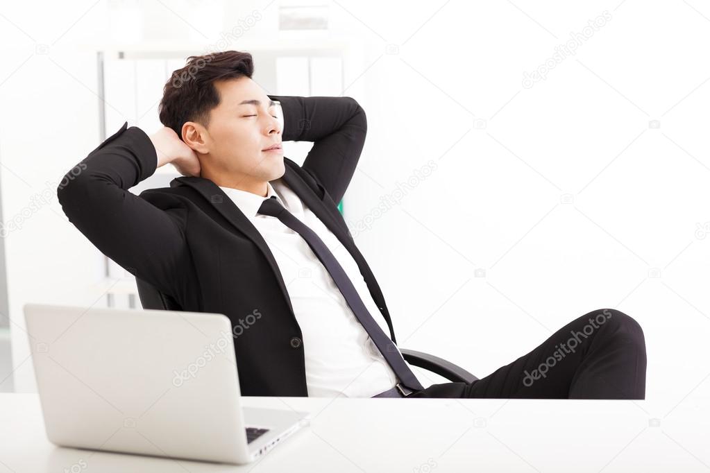 relaxed Young businessman  in the  office