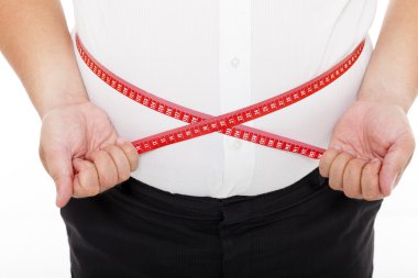 şişko bir ölçüm bandı holding