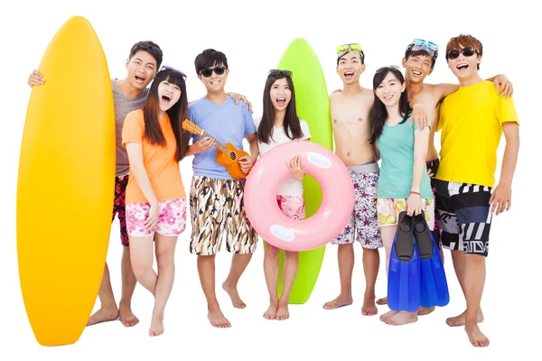 Happy young group enjoy summer vacation concept — Stock Photo, Image