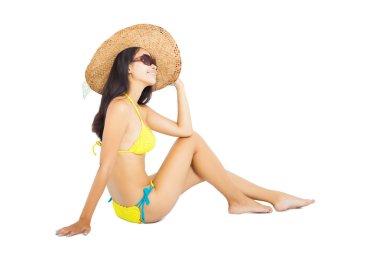   bikinili poz güzel genç kadın