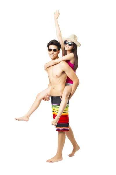 Glückliches junges Paar genießt Sommerurlaub — Stockfoto