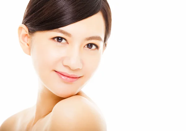 Closeup beautiful asian young woman face — Stock Photo, Image