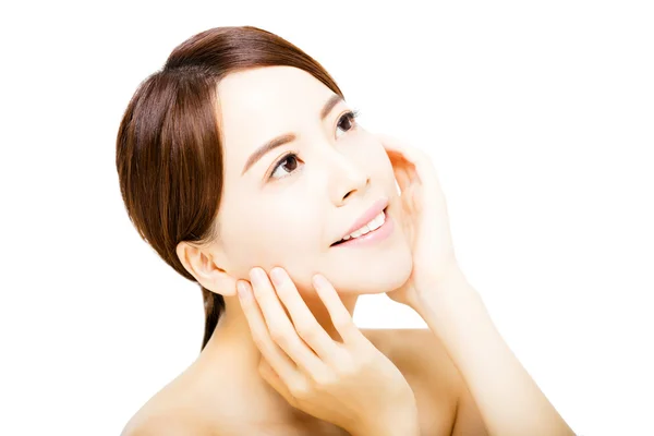 Portrait of beautiful young  woman with clean face — Stock Photo, Image