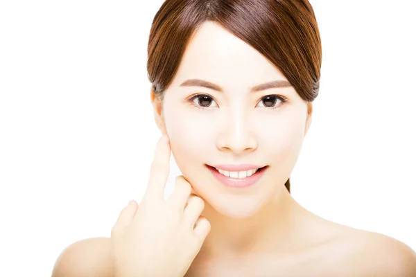 Portrait of beautiful young  woman with clean face — Stock Photo, Image