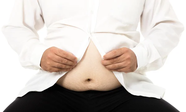 Fat business man with a big belly — Stock Photo, Image