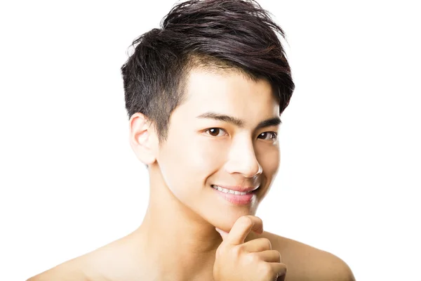 Closeup portrait of attractive young man face — Stock Photo, Image