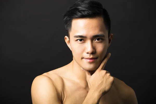 Closeup portrait of attractive young man face — Stock Photo, Image