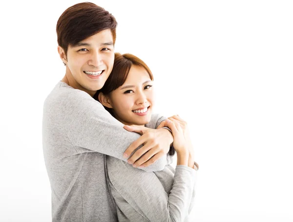 Nahaufnahme Porträt eines schönen glücklichen jungen Paares — Stockfoto