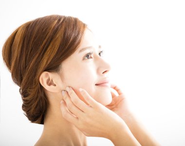 tatlı güzel genç kadın yüzü