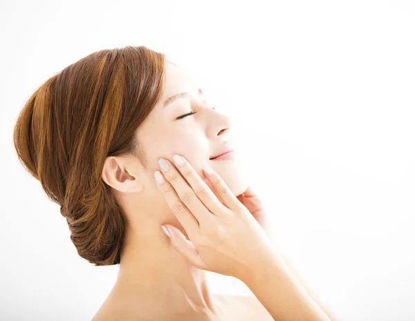 Closeup beautiful young asian  woman  face — Stock Photo, Image