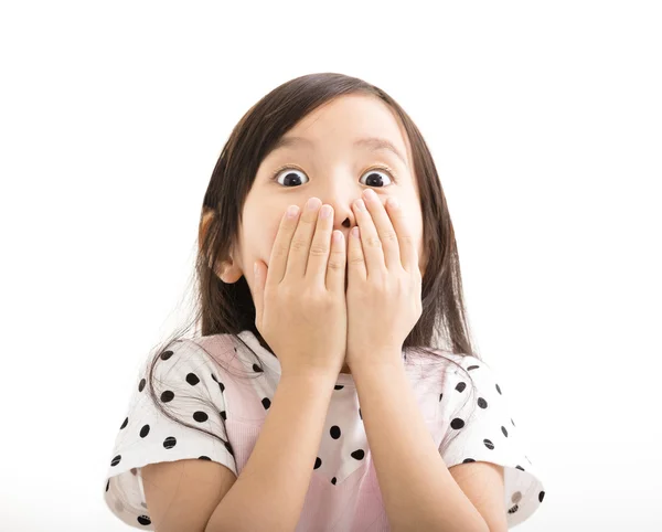 Nahaufnahme kleines Mädchen mit überraschtem Gesicht — Stockfoto