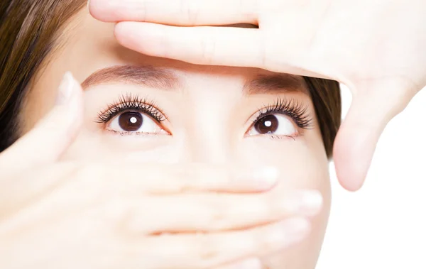 Closeup shot of young woman eyes makeup — Stock Photo, Image